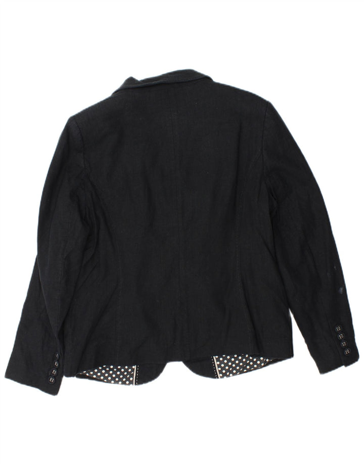 Jaqueta blazer feminina de 3 botões Marks & Spencer Reino Unido 16 grande linho cinza