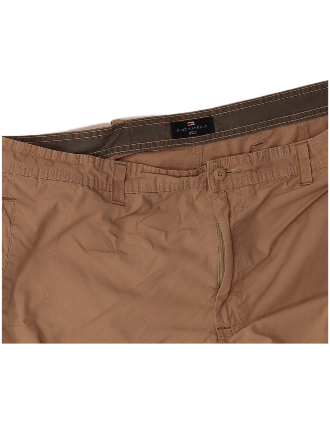 Calça cargo reta masculina MARKS & SPENCER Blue Harbor W40 L31 bege