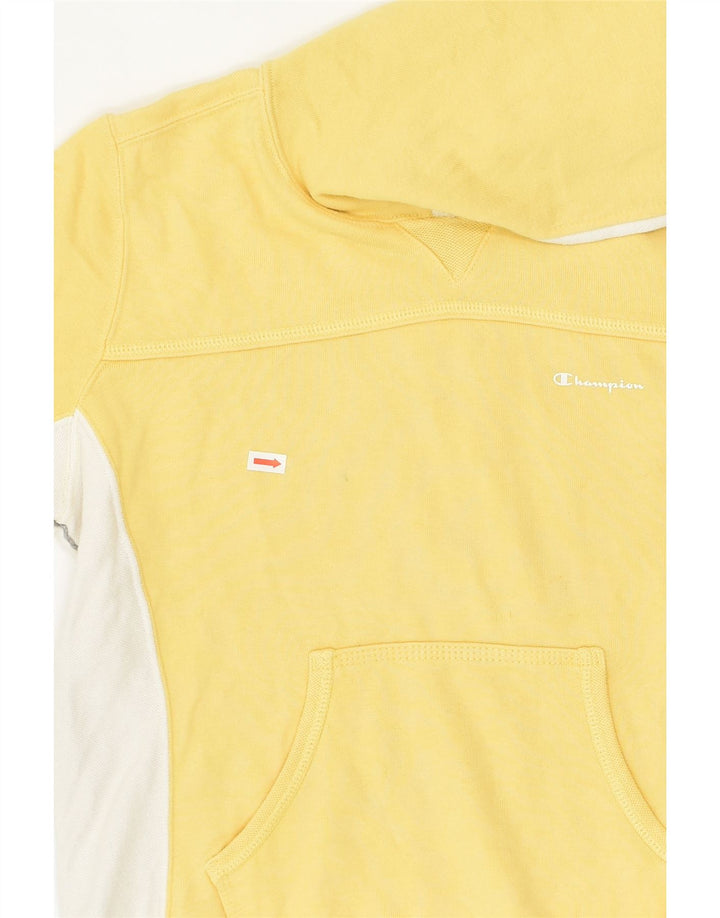 CHAMPION Womens Heritage Classics Hoodie Jumper UK 14 Medium Yellow | Vintage Champion | Thrift | Second-Hand Champion | Used Clothing | Messina Hembry 
