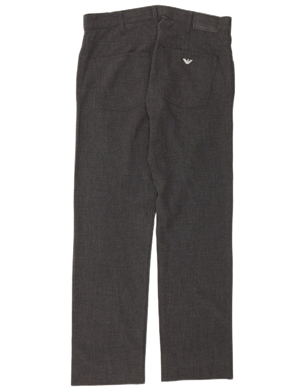 Calça casual reta masculina Armani W36 L32 poliéster cinza