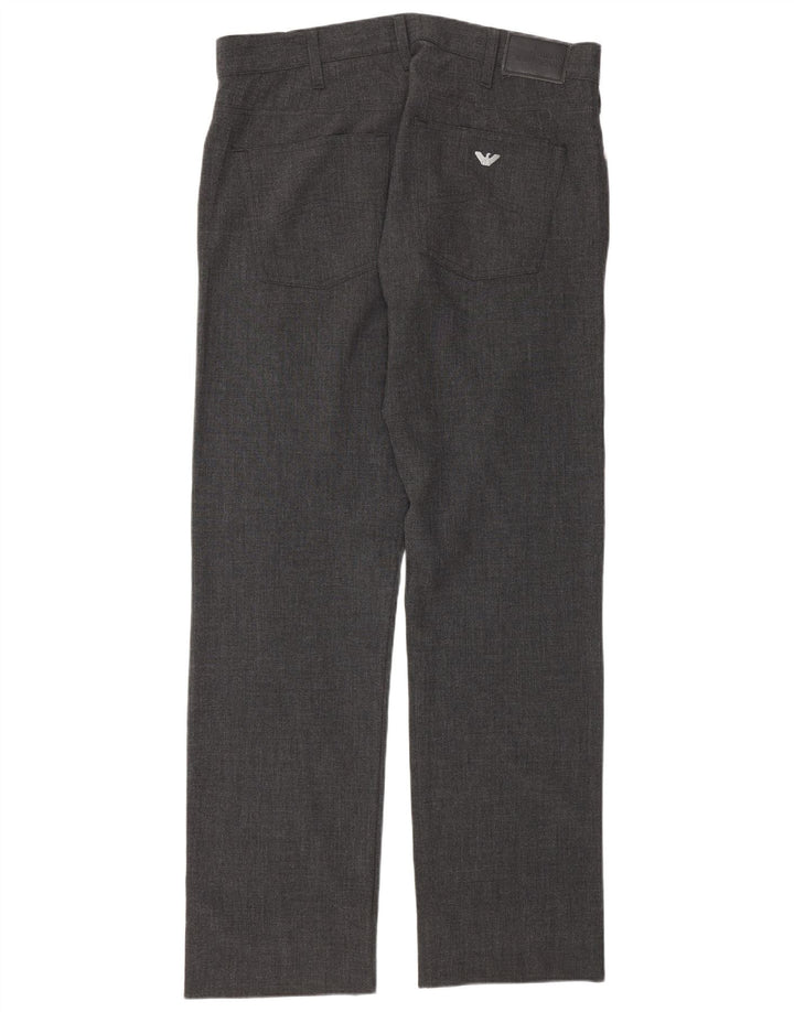 Calça casual reta masculina Armani W36 L32 poliéster cinza
