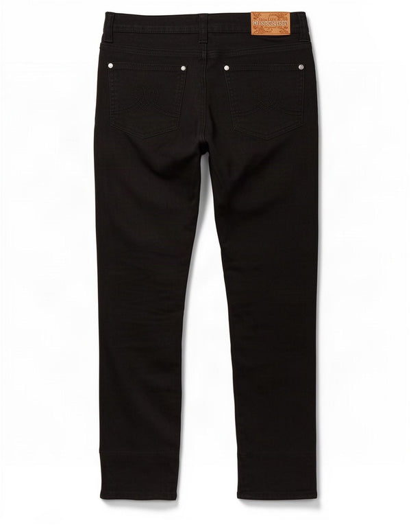 Calça jeans skinny feminina Moschino cintura baixa W30 L28 algodão preto