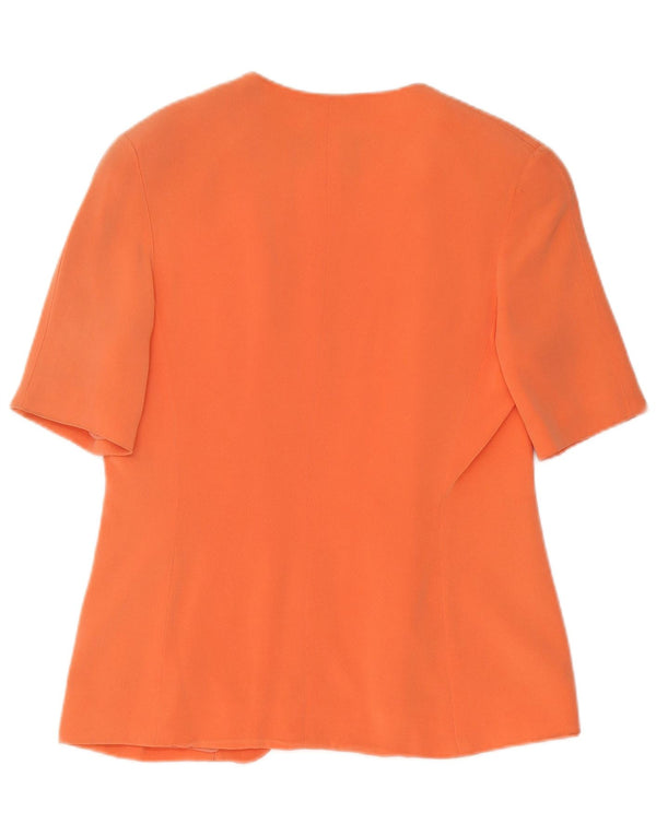Cardigã feminino Genny de manga curta US 10 grande acetato laranja