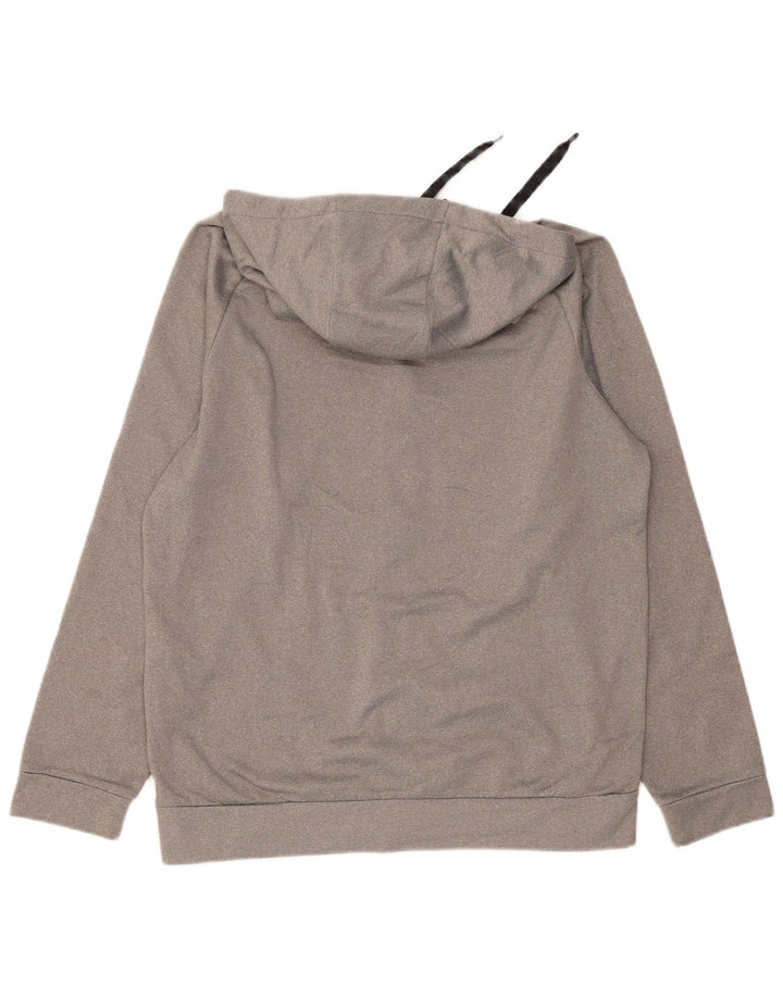 Suéter masculino NIKE Dri Fit Zip com capuz cinza médio poliéster