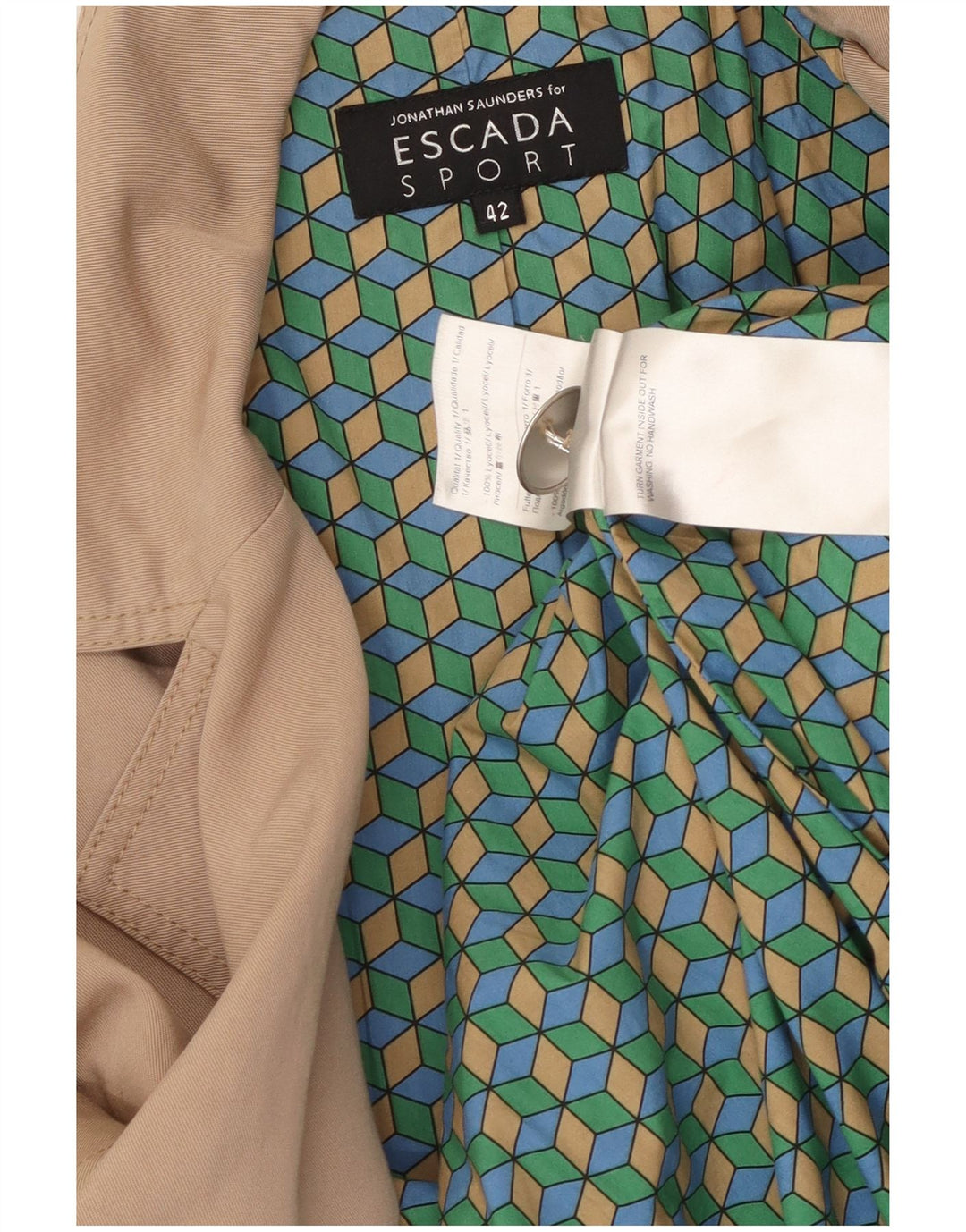 ESCADA Casaco feminino EU 42 grande bege Lyocell