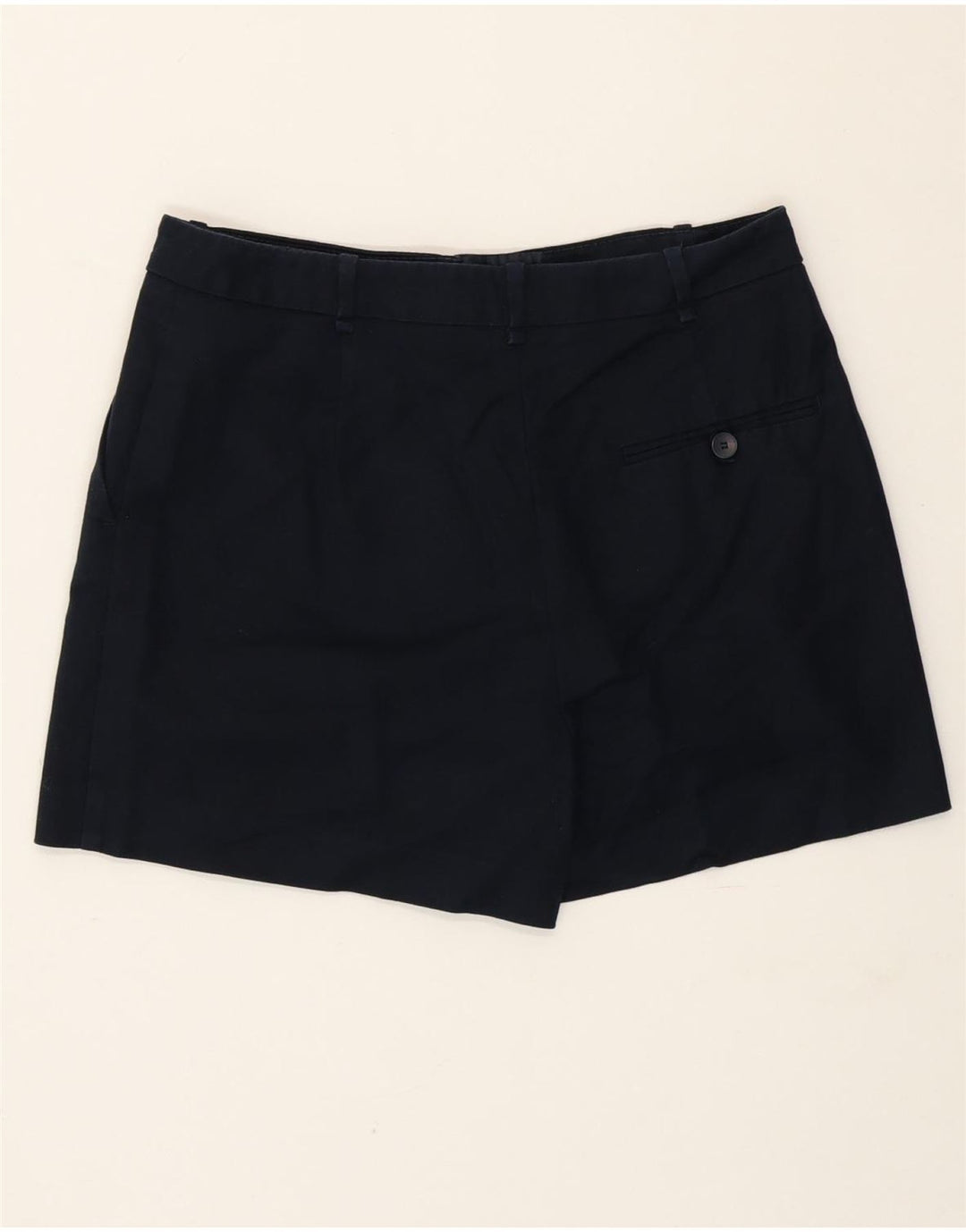 Zara Shorts Chino feminino de cintura alta médio W28 azul marinho