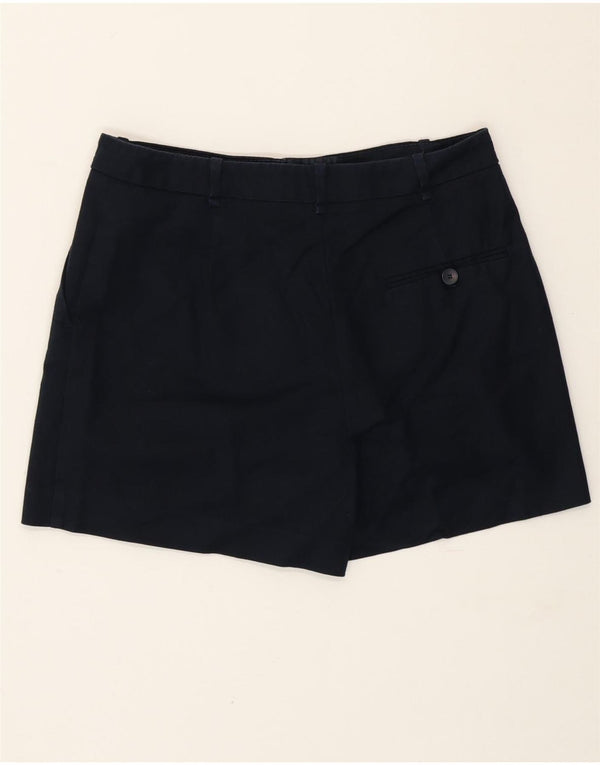 Zara Shorts Chino feminino de cintura alta médio W28 azul marinho