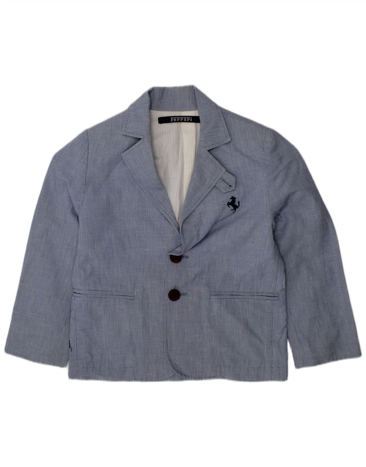 Jaqueta Blazer Ferrari Boys 2 Botões 3-4 Anos Listrado Azul