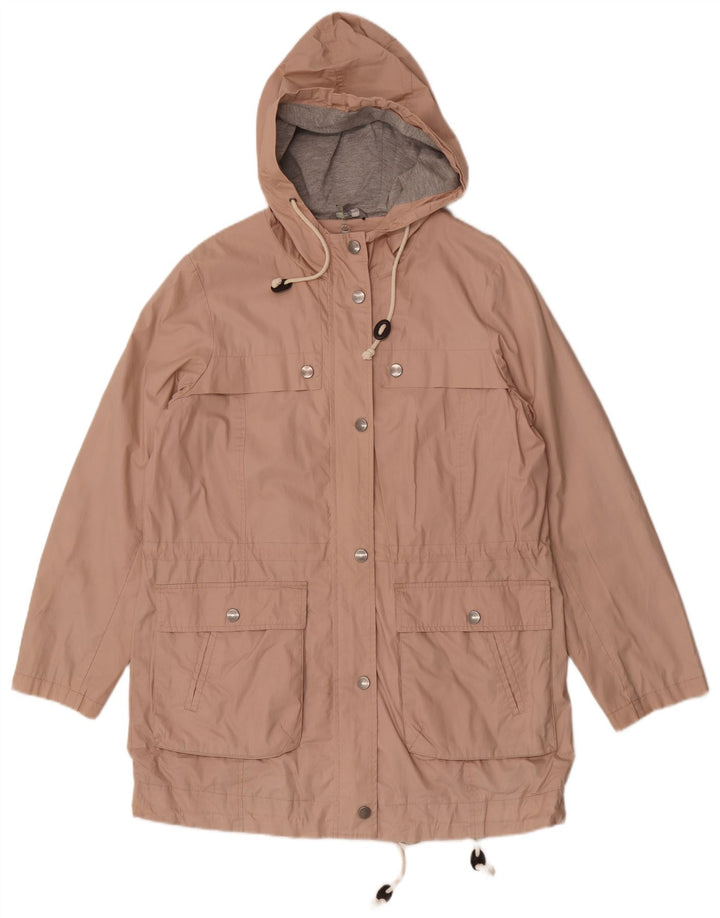Jaqueta parka feminina com capuz Marks & Spencer Reino Unido 14 grande algodão rosa