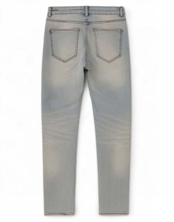 Zara Jeans masculino desgastado cônico EU 38 pequeno W30 L29 algodão azul