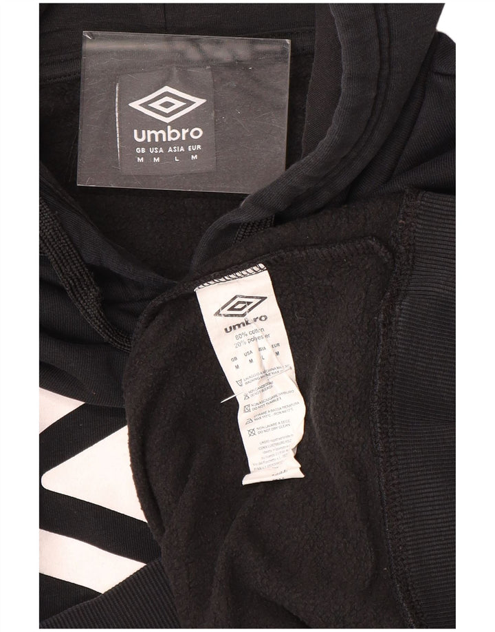 UMBRO moletom com capuz gráfico masculino médio algodão preto