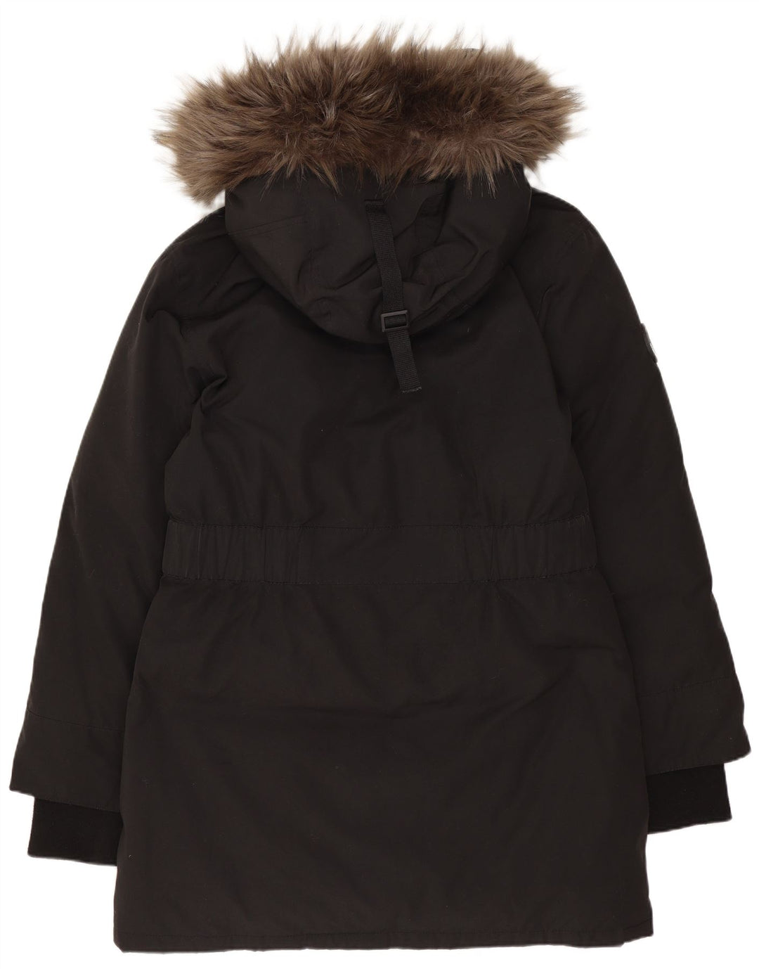Casaco acolchoado com capuz superdimensionado feminino Superdry UK 10 pequeno poliéster preto