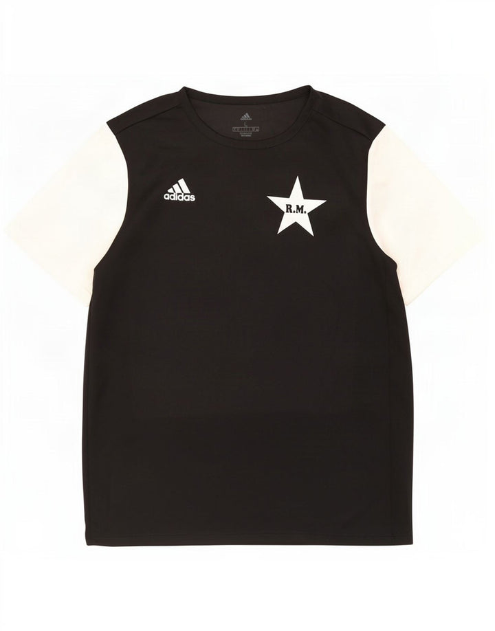 Camiseta Adidas Masculina Climalite Graphic Top Grande Preto Colorblock Poliéster