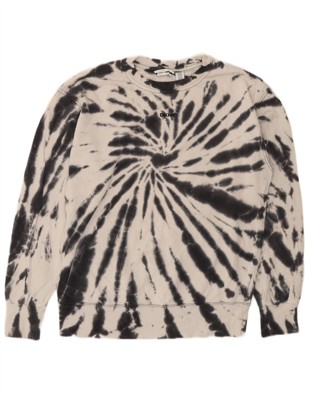 Moletom masculino DKNY de ajuste solto Jumper XS branco tie dye algodão