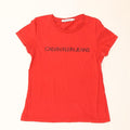 Camiseta feminina Calvin Klein Jeans com estampa gráfica, 12 médio vermelho