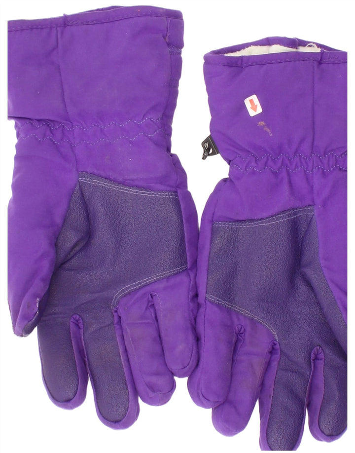 Luvas de esqui gráficas femininas vintage grandes roxas
