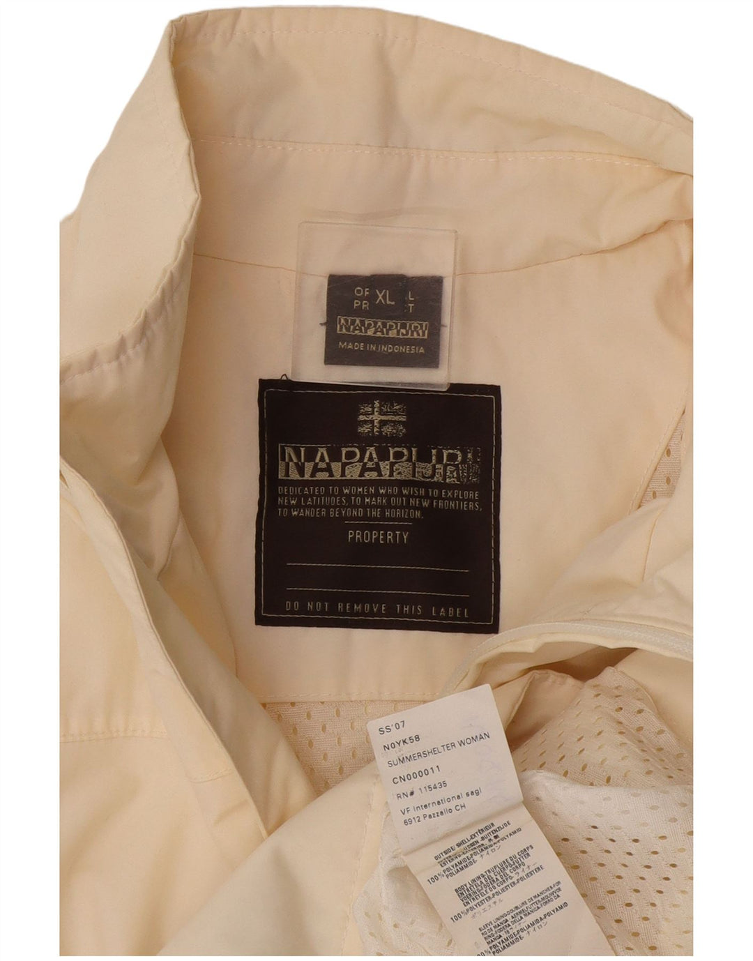 Jaqueta de chuva feminina Napapijri UK 18 XL off white poliamida