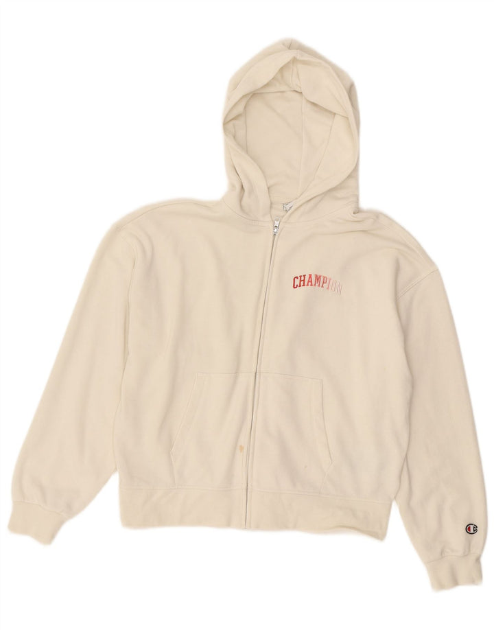 CHAMPION Suéter feminino com capuz e zíper 15-16 anos 2XL algodão branco