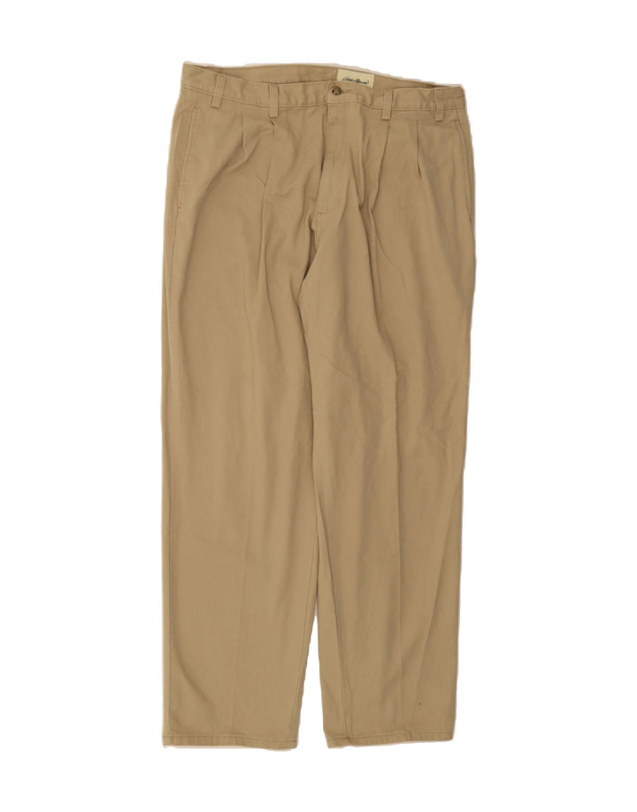 EDDIE BAUER Mens Pegged Chino Trousers W38 L32 Beige Cotton Vintage Eddie Bauer and Second-Hand Eddie Bauer from Messina Hembry 