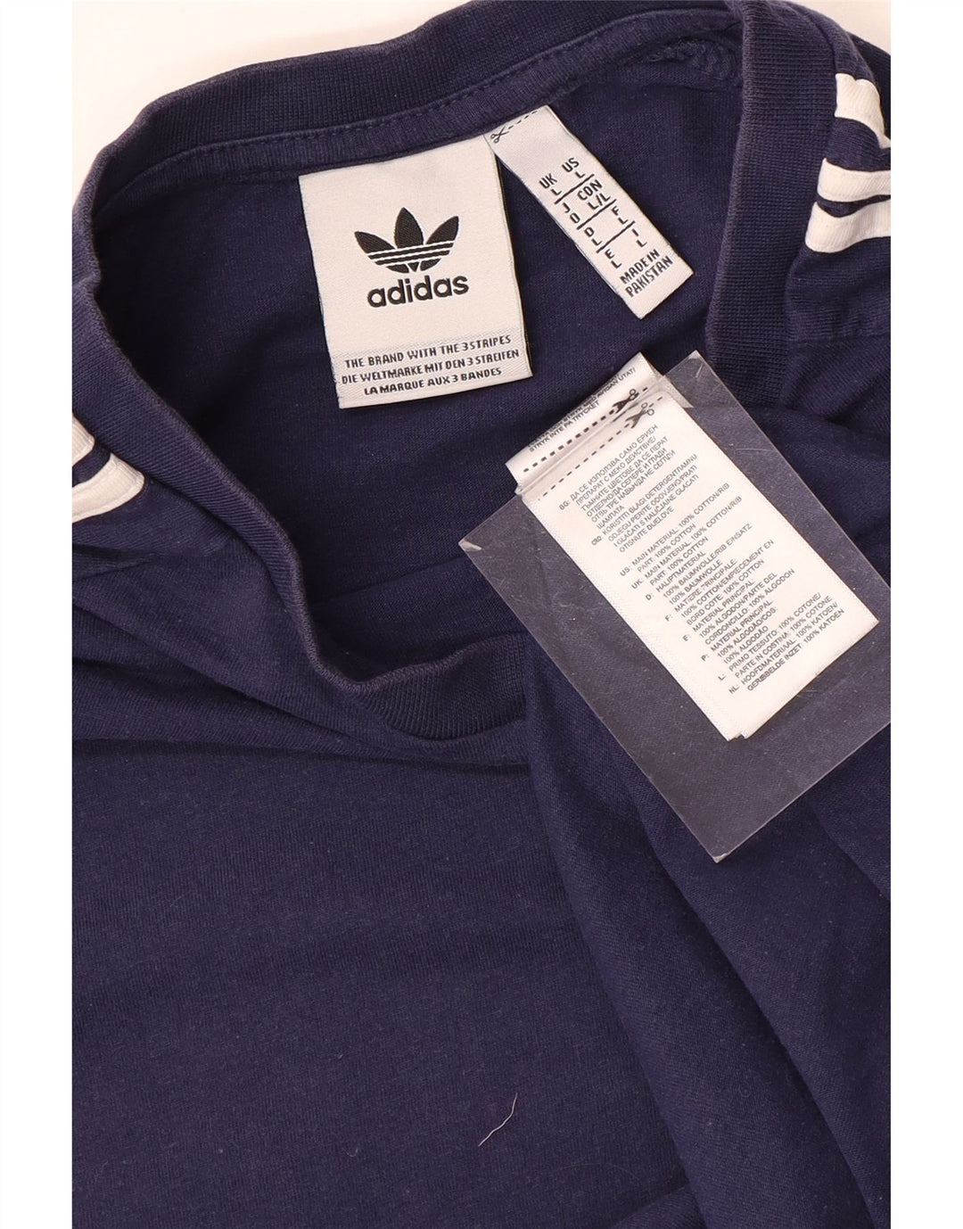 Camiseta masculina Adidas grande algodão azul marinho