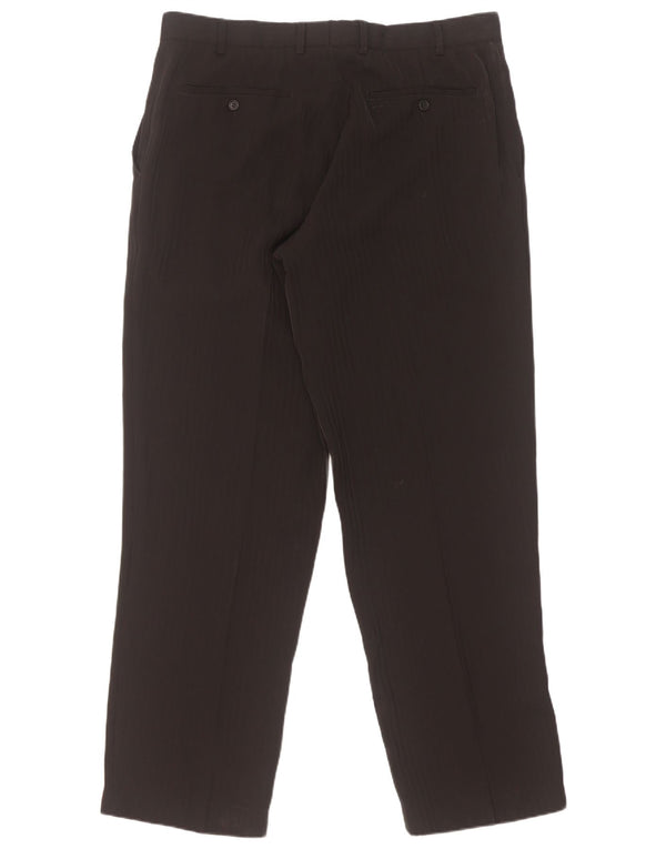 Calça masculina Angelo Litrico de terno reto IT 52 XL W38 L32 risca de giz preta