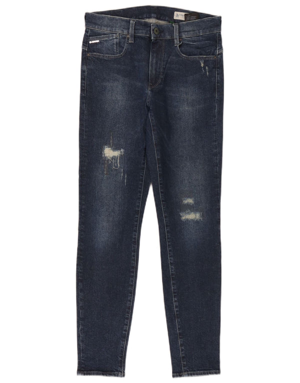 Jeans femininos G-Star desgastados slim W28 L30 algodão azul