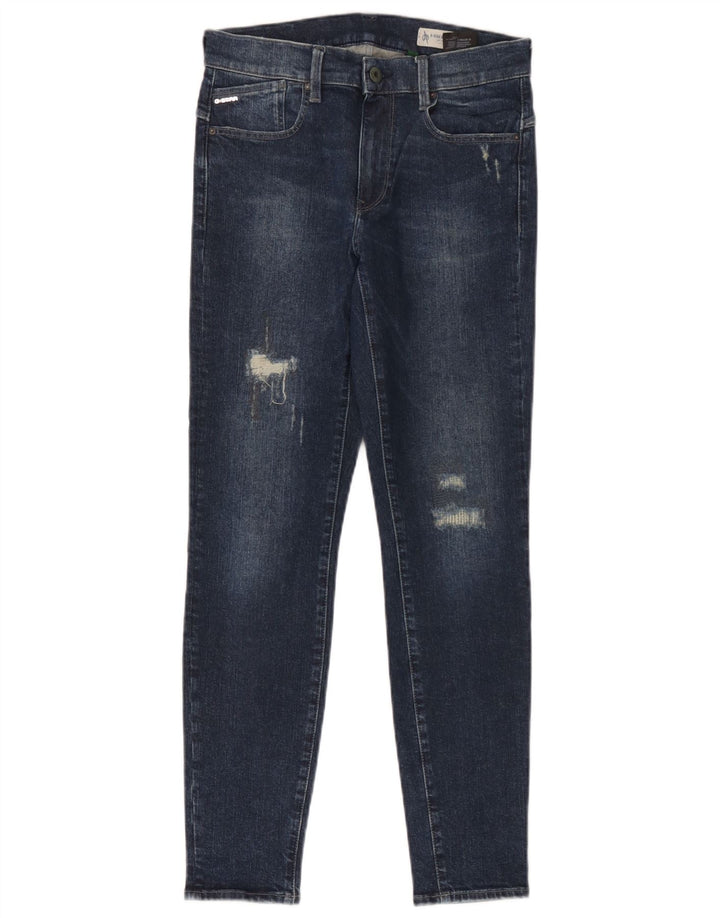 Jeans femininos G-Star desgastados slim W28 L30 algodão azul