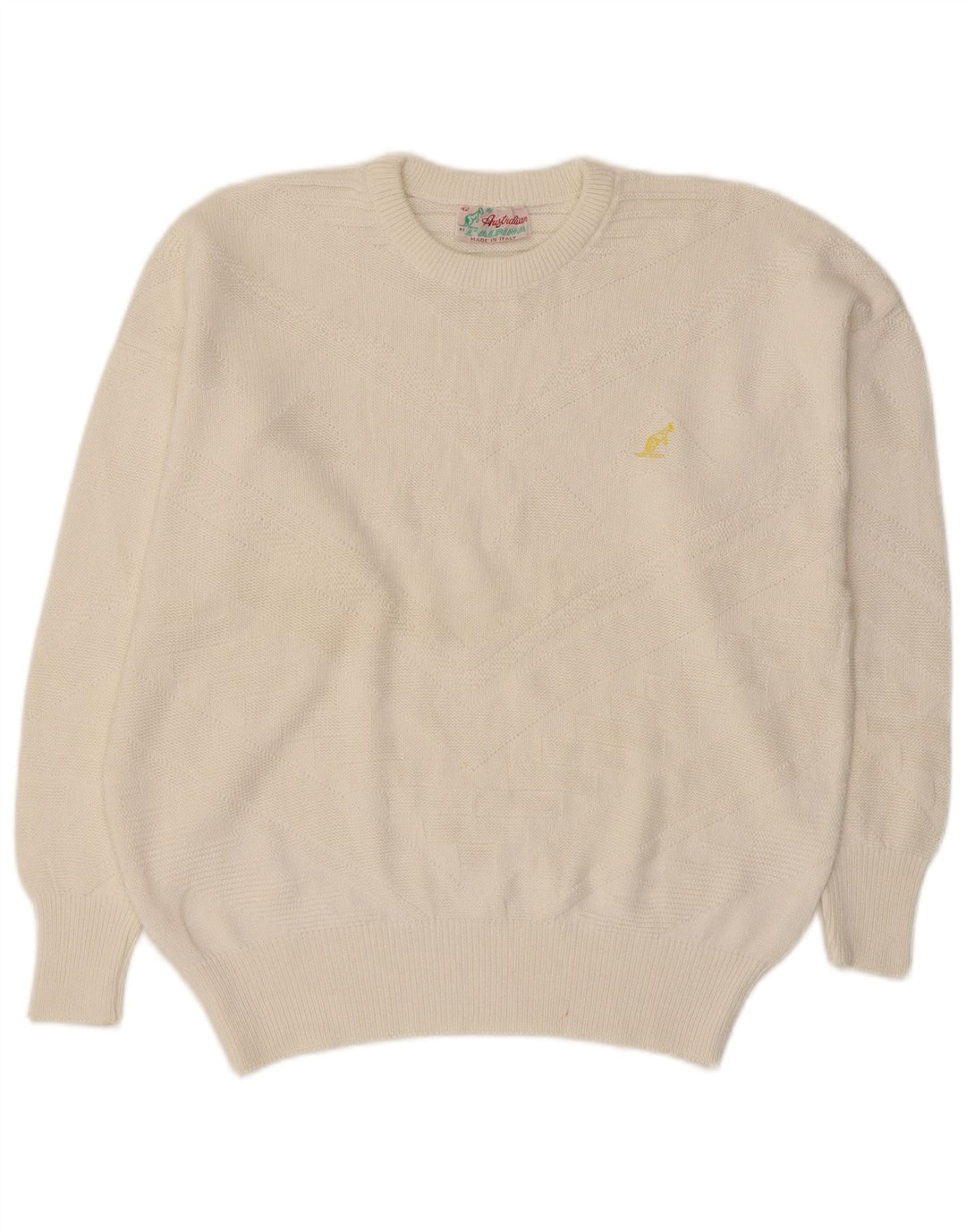 Suéter feminino AUSTRALIAN L'ALPINA com gola redonda IT 42 médio branco