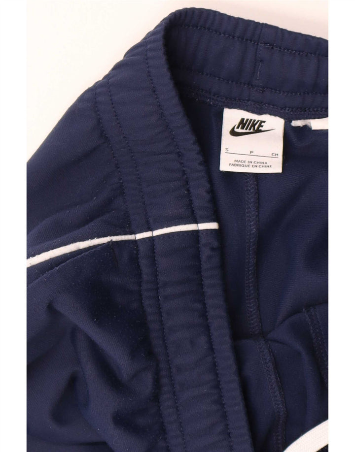 Calça de treino feminina Nike UK 10 pequena azul marinho poliéster