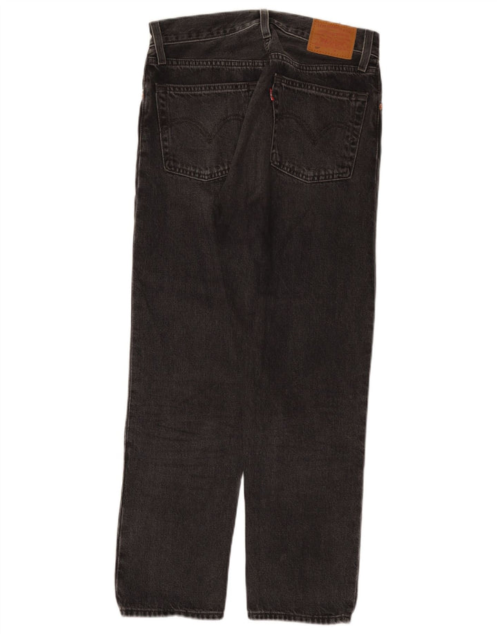 Calça jeans feminina Levi's 501 Straight W25 L26 algodão cinza