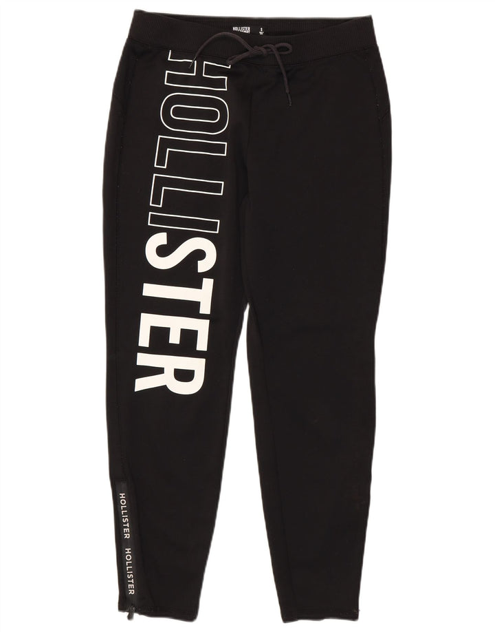 Calça de treino masculina Hollister com estampa gráfica pequena de poliéster preto