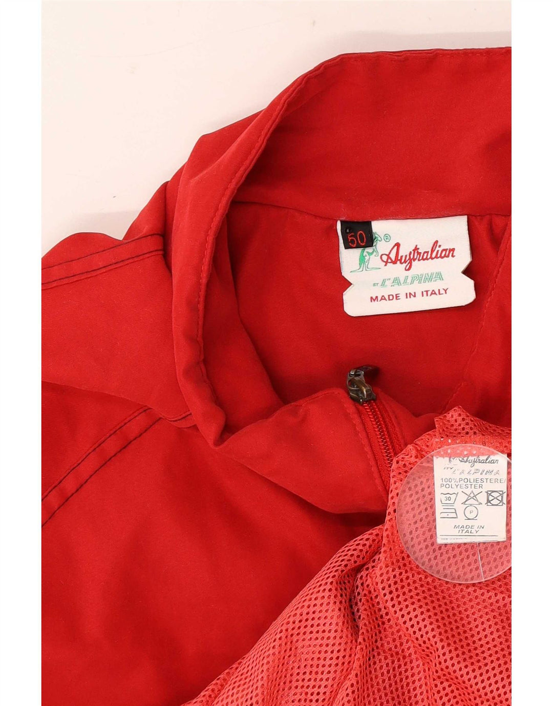 AUSTRALIAN L'ALPINA Jaqueta masculina de agasalho IT 50 poliéster vermelho médio