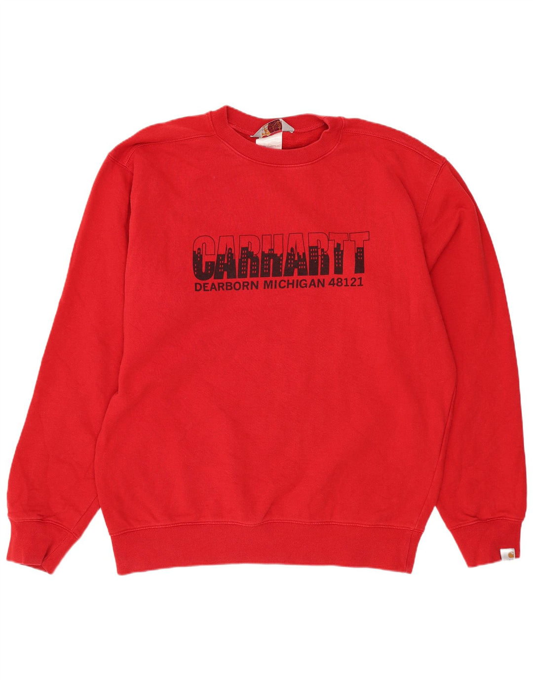 CARHARTT moletom gráfico masculino jumper grande algodão vermelho