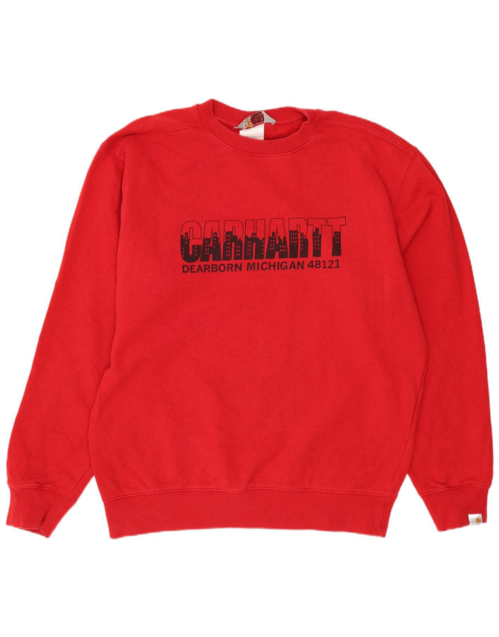 CARHARTT moletom gráfico masculino jumper grande algodão vermelho