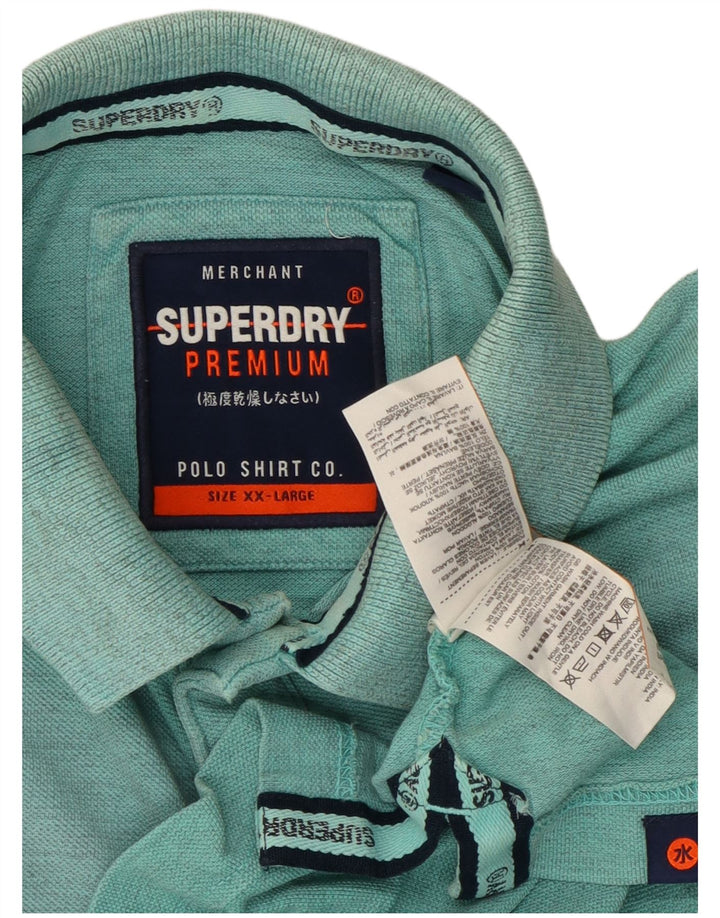 Camisa polo masculina Superdry 2XL algodão turquesa