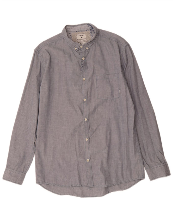 Camisa masculina Quiksilver Modern Fit de algodão azul médio