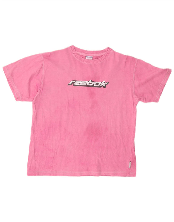 Camiseta feminina gráfica REEBOK UK 18 XL algodão rosa