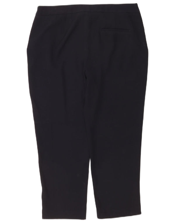 Zara Calça feminina cônica cortada grande W30 L25 azul marinho poliéster