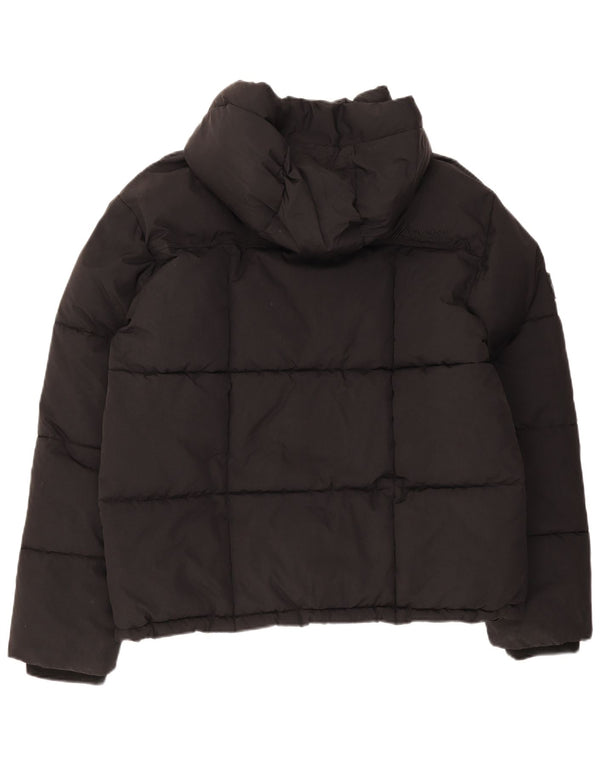 Jaqueta acolchoada com capuz masculina Superdry UK 42 XL preto nylon