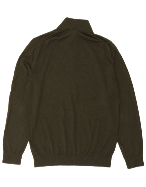 Suéter masculino Reiss com zíper e pescoço grande acrílico verde
