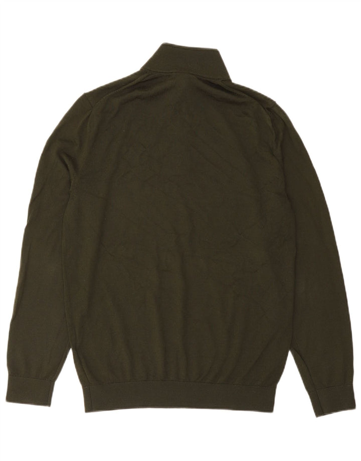Suéter masculino Reiss com zíper e pescoço grande acrílico verde