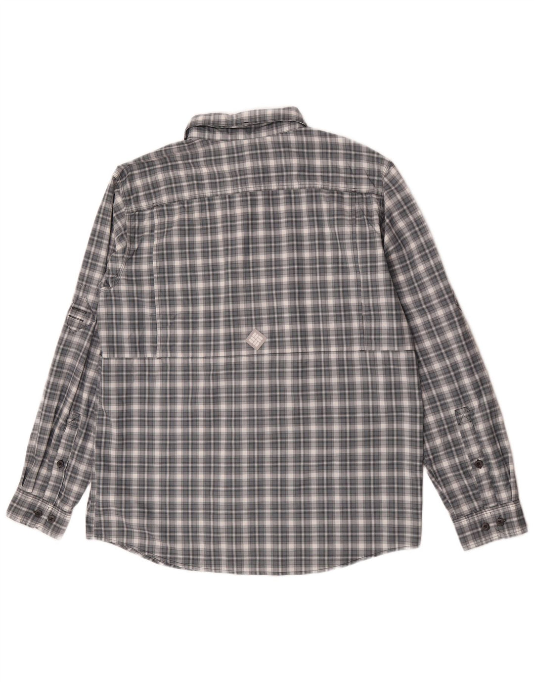 Columbia Camisa masculina grande cinza xadrez nylon