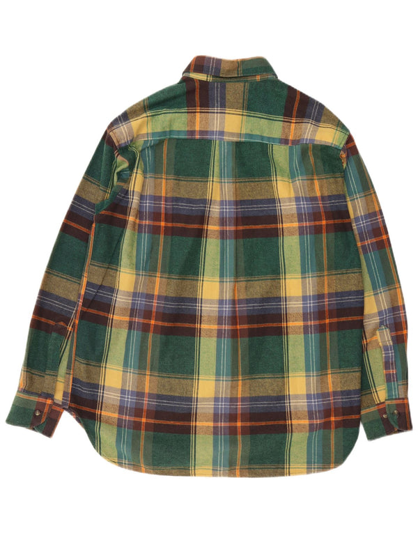 Camisa masculina de flanela Brandi grande algodão xadrez verde