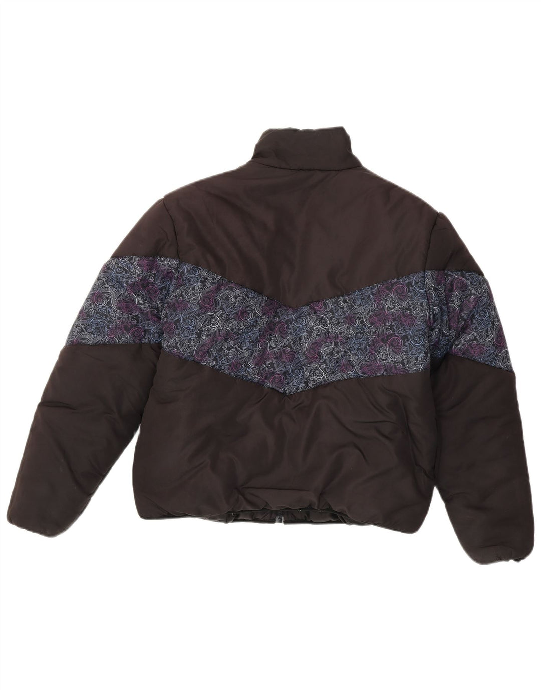 Jaqueta feminina Fila Loose Fit acolchoada UK 14 poliéster paisley preto médio