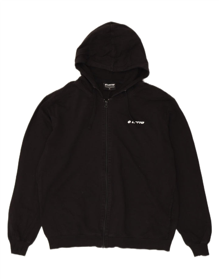 LOTTO Mens Zip Hoodie Sweater XL Black Cotton Vintage Lotto and Second-Hand Lotto from Messina Hembry 
