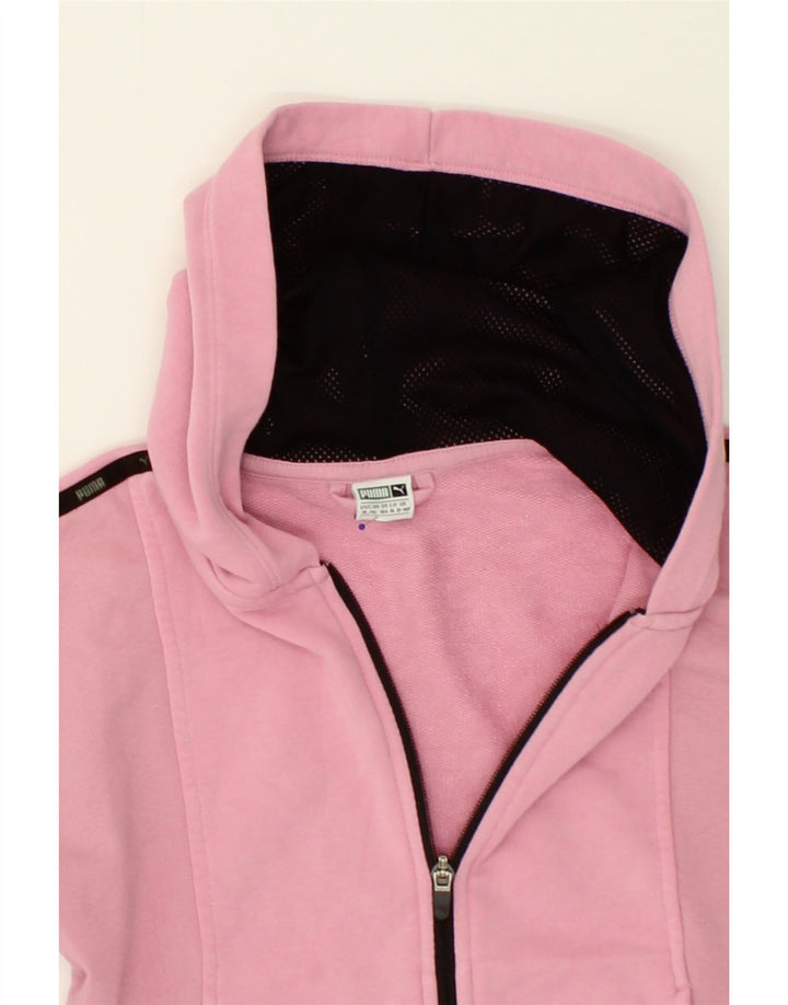PUMA Girls Graphic Zip Hoodie Sweater 13-14 Years  Pink Cotton Vintage Puma and Second-Hand Puma from Messina Hembry 