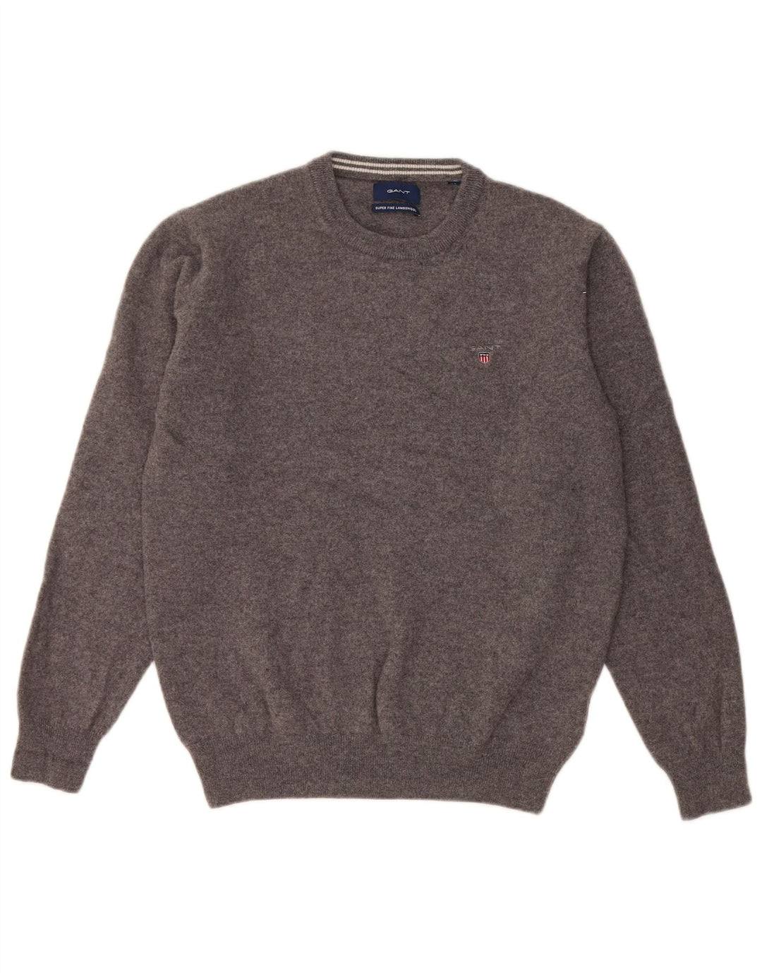 Suéter feminino Gant com gola redonda Reino Unido 14 lã cinza médio