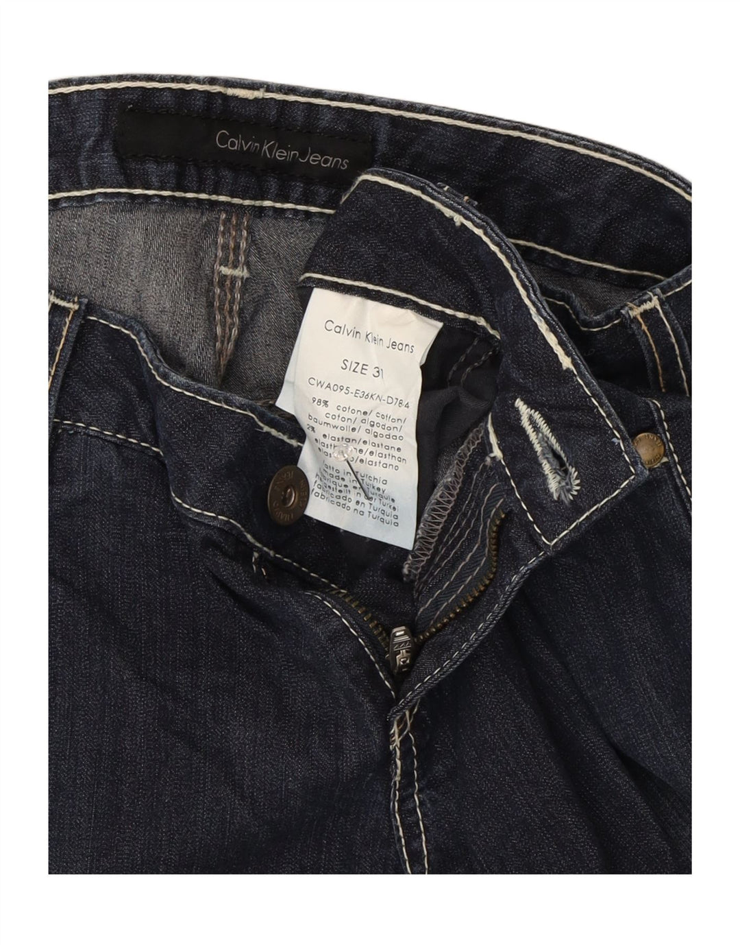 Shorts jeans feminino Calvin Klein W31 médio azul marinho algodão