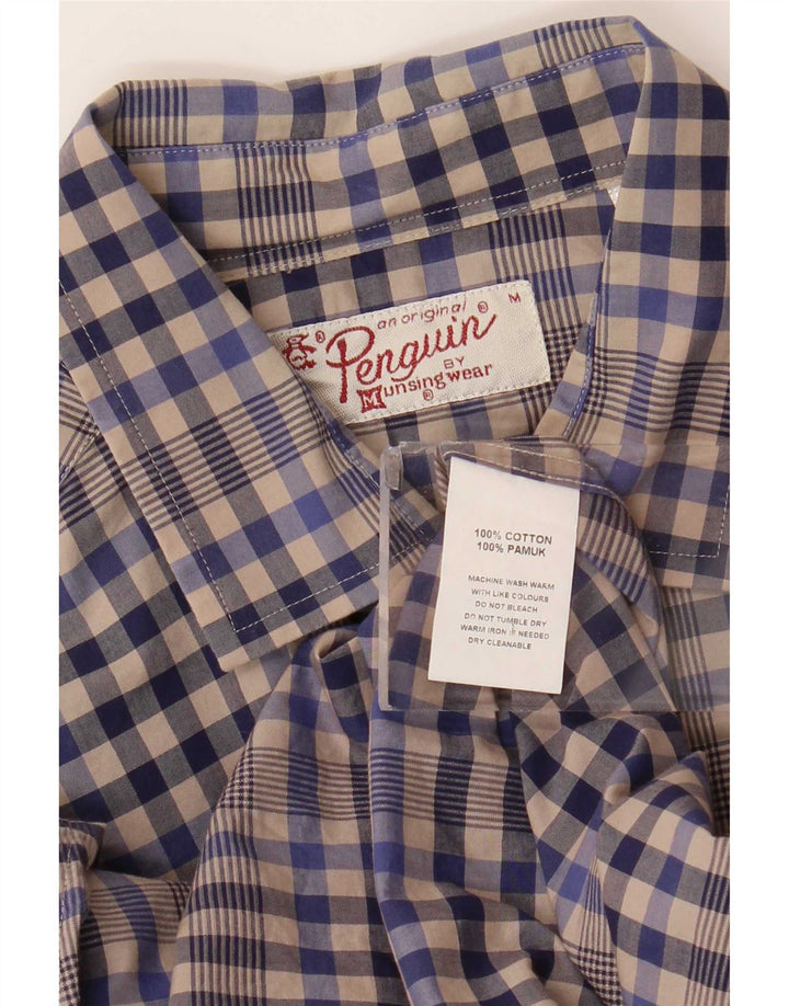 Camisa masculina Penguin cinza médio algodão guingão