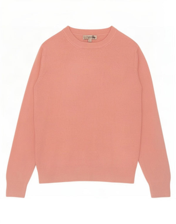 Suéter feminino Marks & Spencer com gola canoa Reino Unido 12 acrílico rosa médio